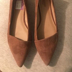 Two pair suede dress flats